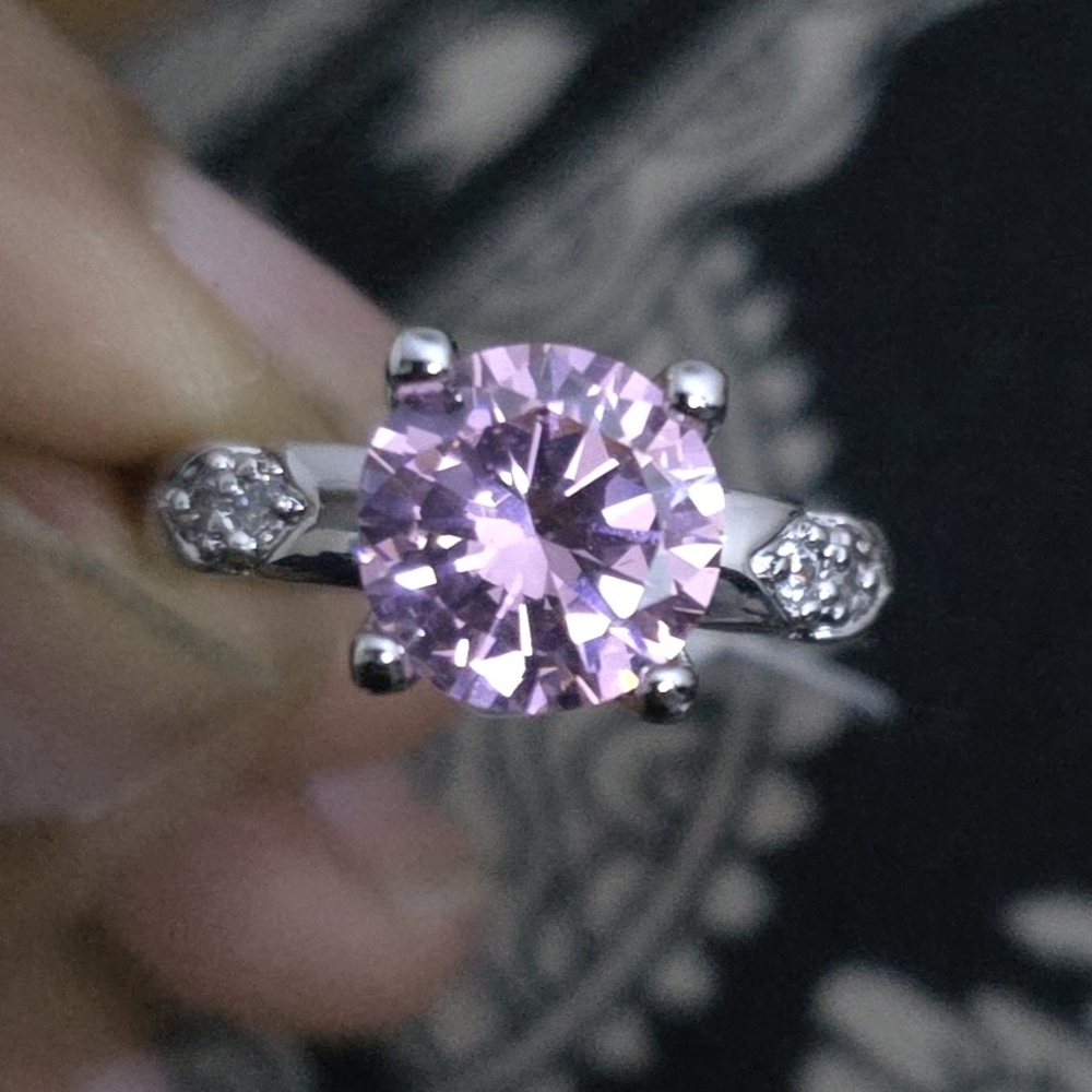 Fragrant Jewels Pink and Silver Ring with Sparkling Accents